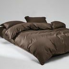 WEICH 1000TC Bedsheet Set | With Quilt Cover | 100% Combed Cotton | Soft Touch | Earth Coffee