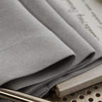 WEICH Luxury Blackout Curtains | Elegant Silk Linen Drapes | Linen Grey