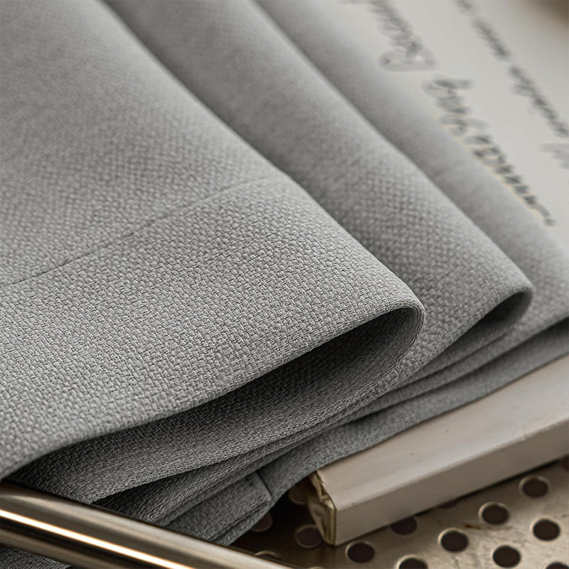 WEICH Luxury Blackout Curtains | Elegant Silk Linen Drapes | Linen Grey