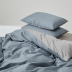 WEICH 980TC Bedding Set | Double-Sided | Quilt Cover | 100% Cotton | Misty Blue