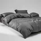 WEICH 1000TC Bedsheet Set | With Quilt Cover | 100% Combed Cotton | Soft Touch | Graphite Grey