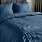 1200TC | Silky | Embossed Micro Satin | Bedsheet Set | Midnight Navy