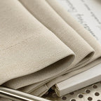 WEICH Luxury Blackout Curtains | Elegant Silk Linen Drapes | Cream White