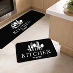 WEICH 2 in 1 Kitchen Floor Mat Water-Absorbent Non-Slip Mat Kitchen Mats Vintage Pattern Carpet | A1