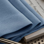 WEICH Luxury Blackout Curtains | Elegant Silk Linen Drapes | Royal Blue