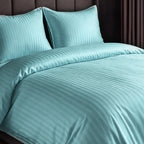 1200TC | Silky | Embossed Micro Satin | Bedsheet Set | Mint Blue