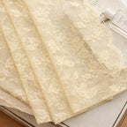 WEICH Premium Lace Sheer Curtains | Elegant Window Panels for Modern Living Spaces | Cream Apricot