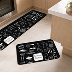 WEICH 2 in 1 Kitchen Floor Mat Water-Absorbent Non-Slip Mat Kitchen Mats Vintage Pattern Carpet | A2