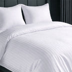 1200TC | Silky | Embossed Micro Satin | Bedsheet Set | Pure White