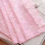 WEICH Premium Lace Sheer Curtains | Elegant Window Panels for Modern Living Spaces | Soft Pink