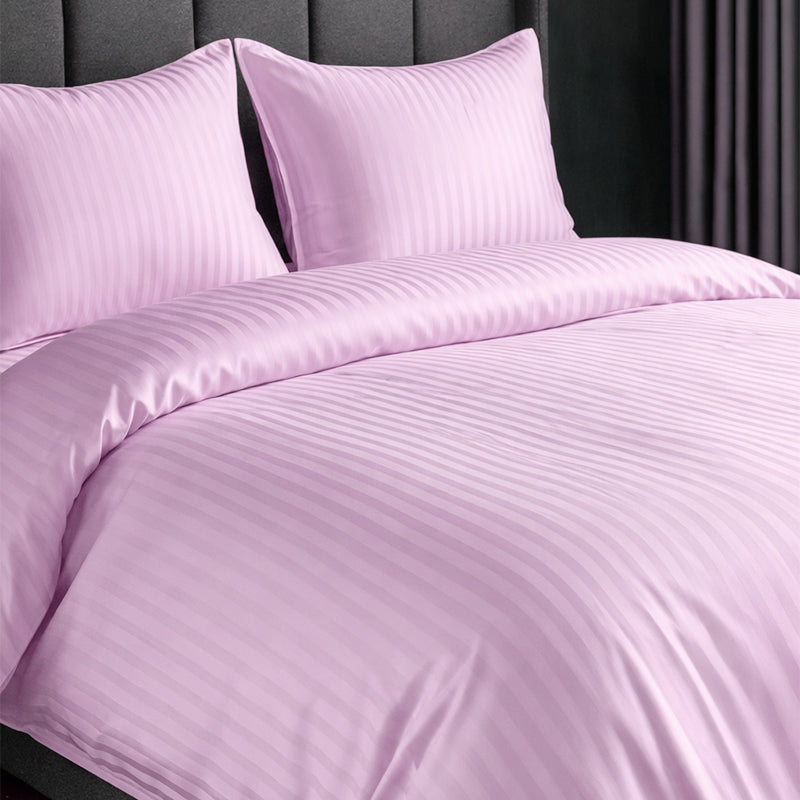 1200TC | Silky | Embossed Micro Satin | Bedsheet Set | Light Purple