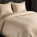 1200TC | Silky | Embossed Micro Satin | Bedsheet Set | Champagne Beige