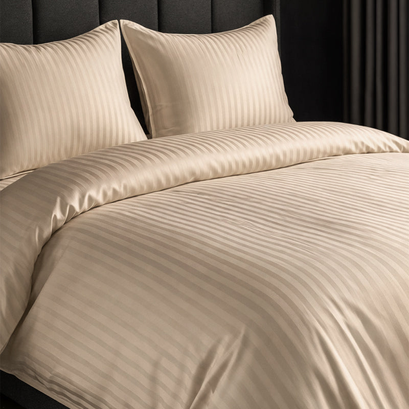 1200TC | Silky | Embossed Micro Satin | Bedsheet Set | Champagne Beige