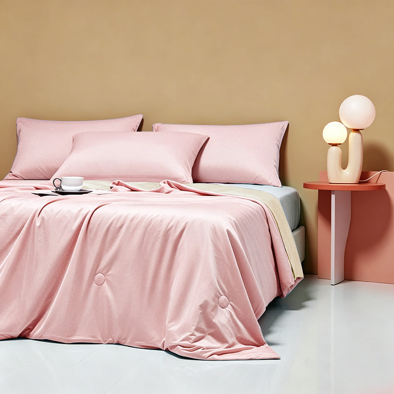 Weich 100% Nylon Fabric | Filled With Whole Feather Silk Cotton | Pink