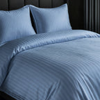 1200TC | Silky | Embossed Micro Satin | Bedsheet Set | Lake Blue