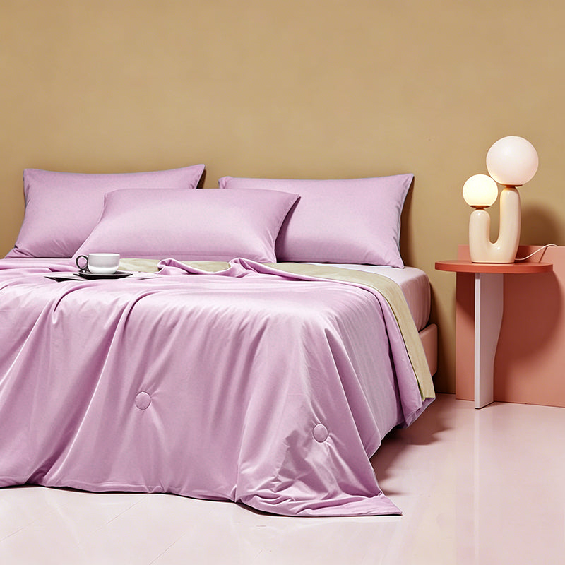 Weich 100% Nylon Fabric | Filled With Whole Feather Silk Cotton | Lilac Mist