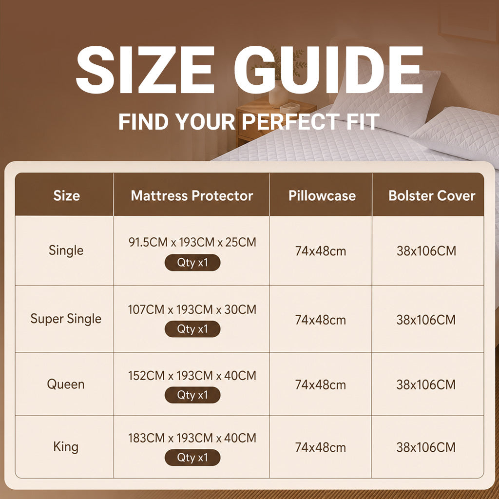 WEICH Waterproof Mattress Protector | Quilted Cooling Breathable Fitted Cover | Single SuperSingle Queen King | White