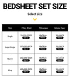 WEICH Fitted Bedsheet Set| Plaid Pattern | 100% Cotton | Checkered Blue