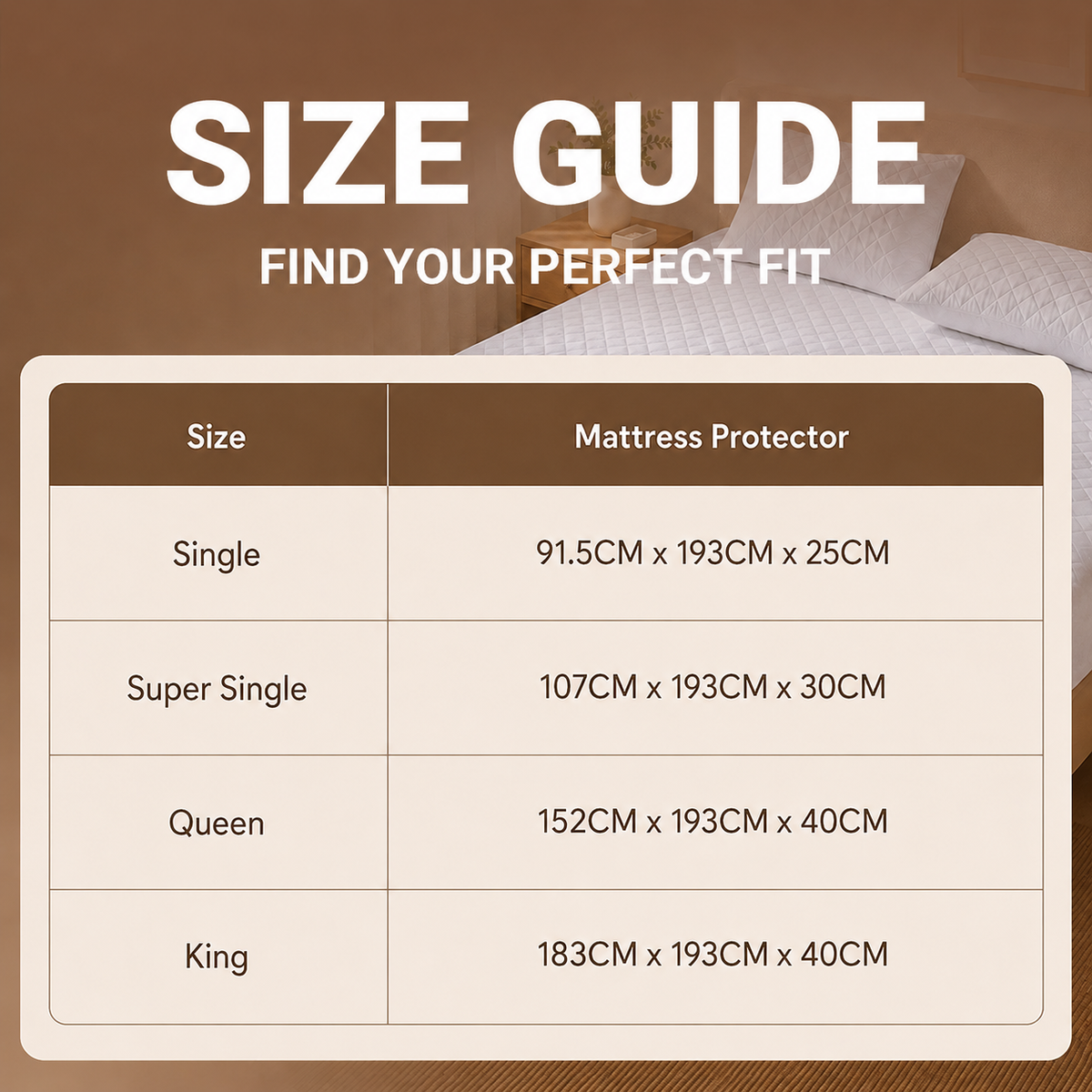 WEICH Waterproof Mattress Protector | Quilted Cooling Breathable Fitted Cover | Single SuperSingle Queen King | Grey