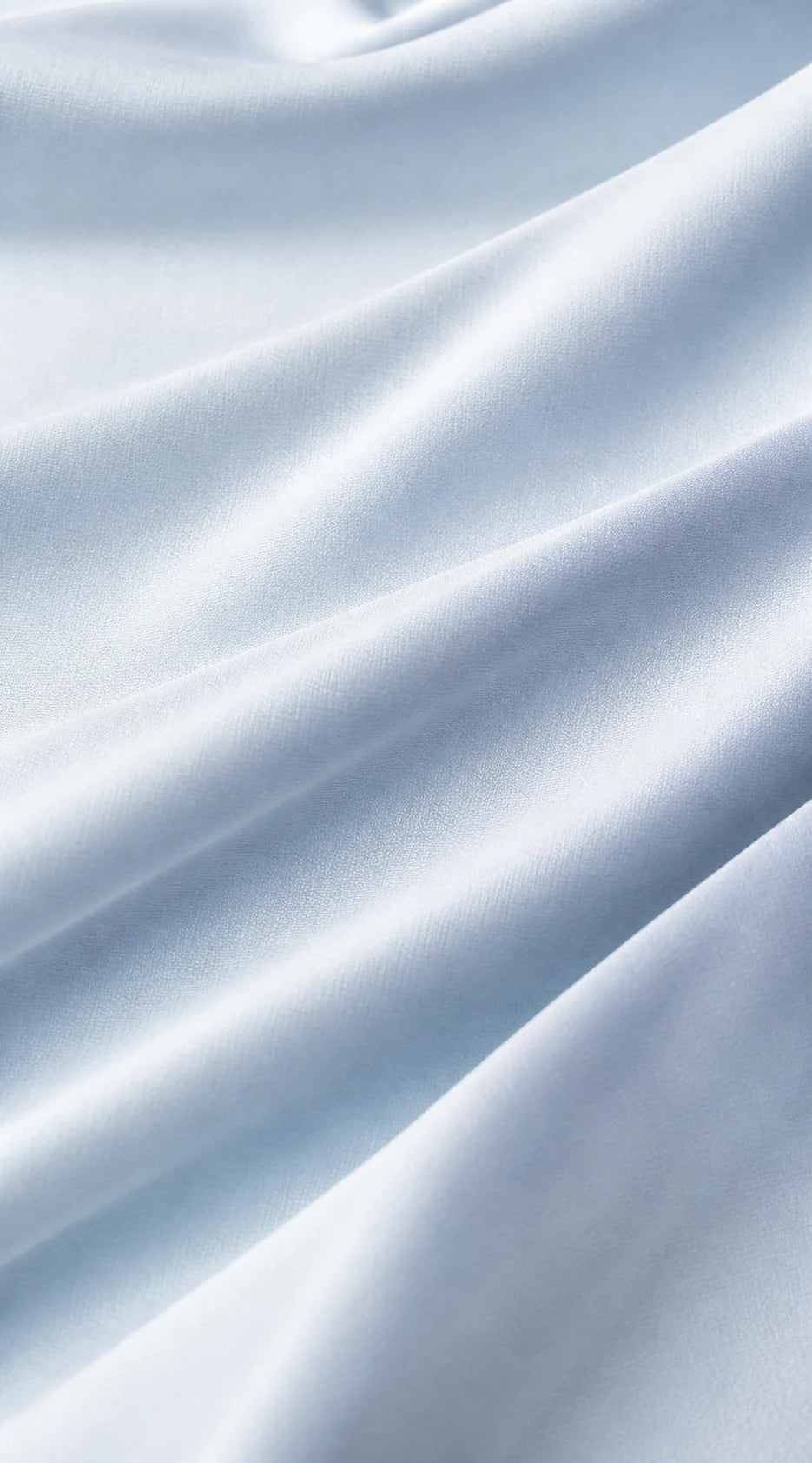 Close-up of smooth glacier-blue cooling ice-silk fabric